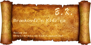 Brankován Klára névjegykártya